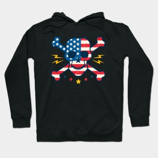 Skull with flag of USA Hoodie